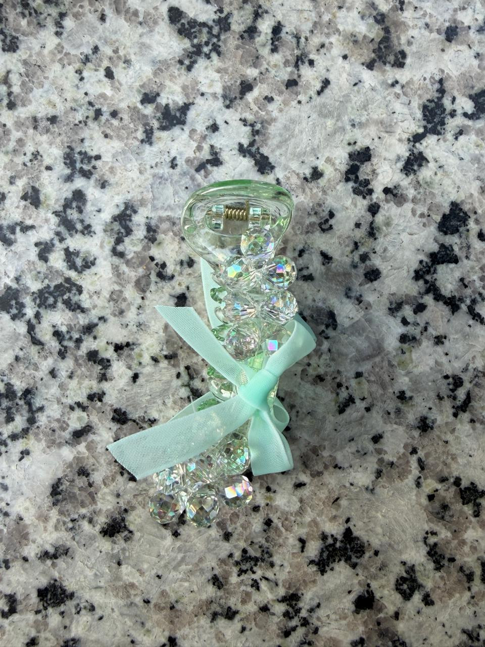 Crystal Bead Banana Hair Clip (Smoky Grey, Rainbow Transparent, Ice Blue, Champagne Gold, Blush Pink & Mint Green)