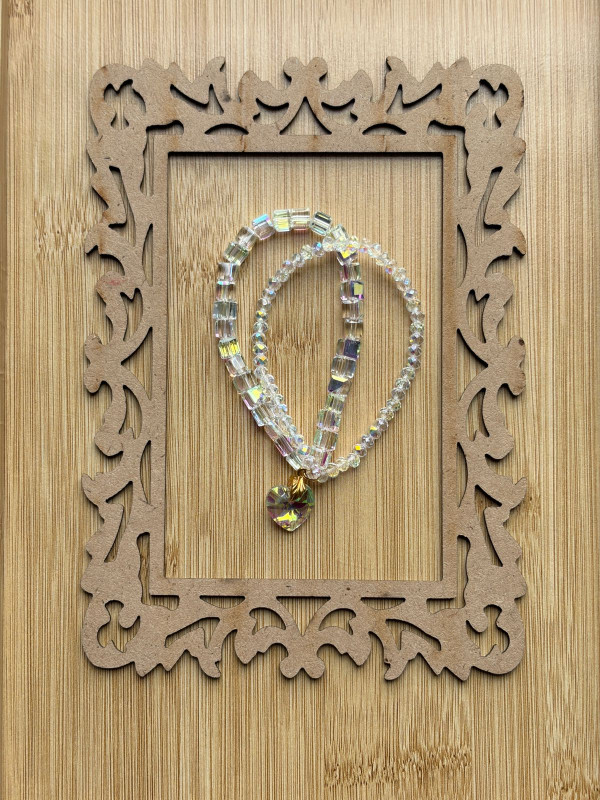 Cube + Round Faceted Beads Bracelete Aurora Pendant (Transparent)