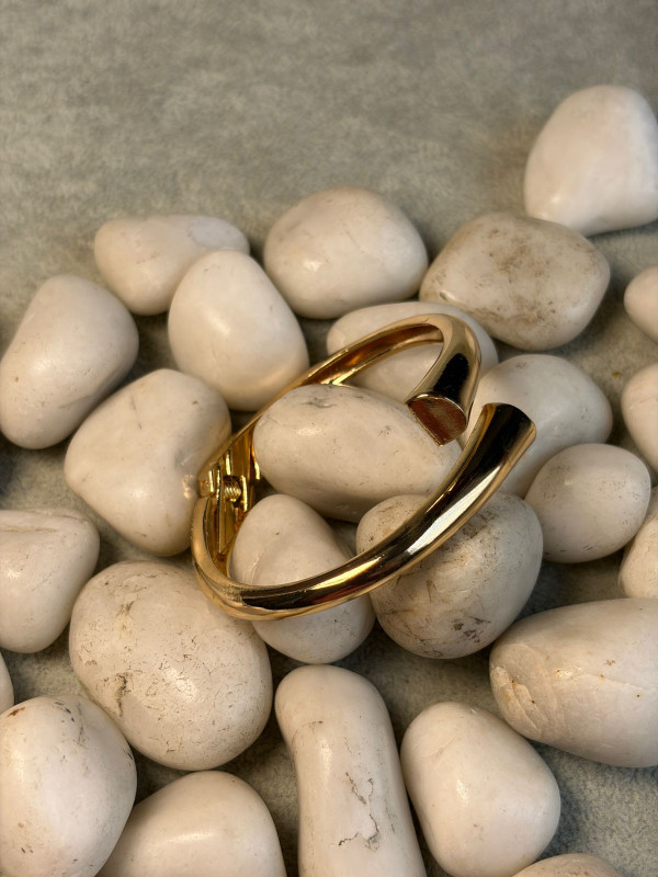 Nail Spike Cuff Bangle (Yellow Chimes Gold)